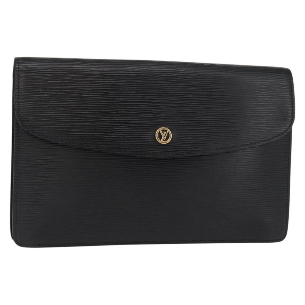 Louis Vuitton Epi Montaigne 27 Clutch Bag Black M52652 Lv Auth Ep12214